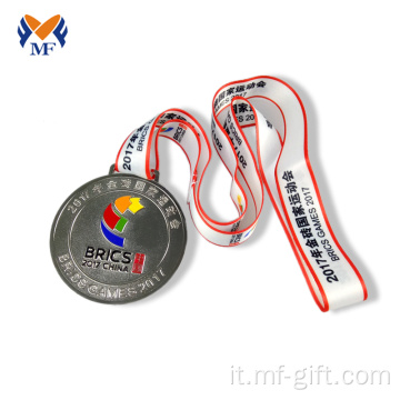 Medaglie di trofei in metallo sportivo d&#39;argento